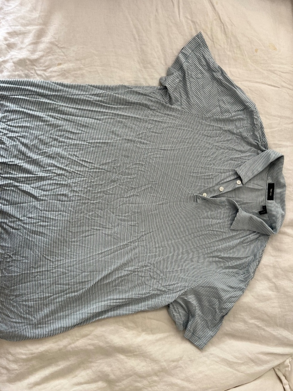 Mens Theory thin stripe polo in grey/green, size XXL